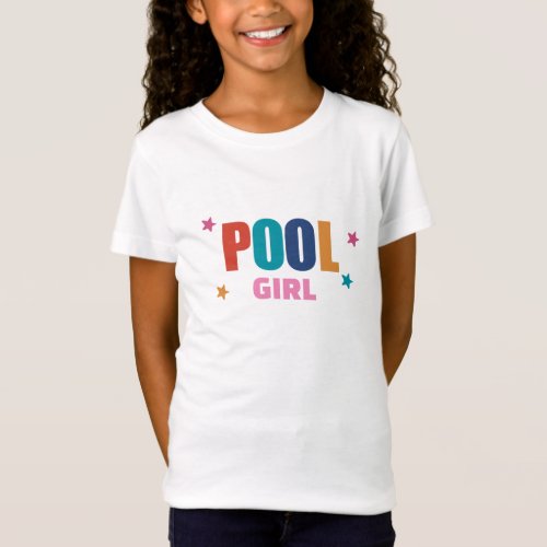 Pool swimming summer typography white girl T_Shirt
