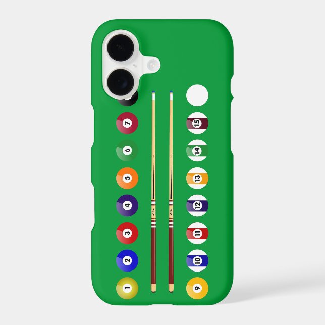 Pool Table and Balls Iphone Case (Back)