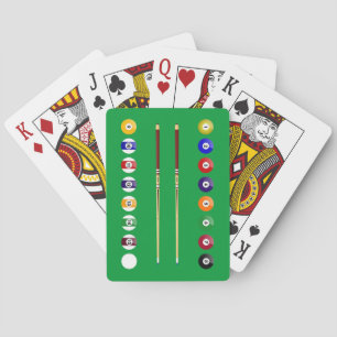 Pool Table and Balls Poker Cards