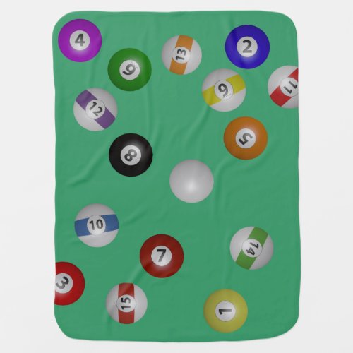 Pool Table and Balls Stroller Blanket