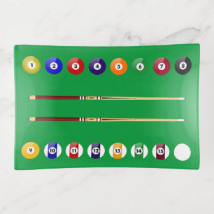 Pool Table and Balls Trinket Tray