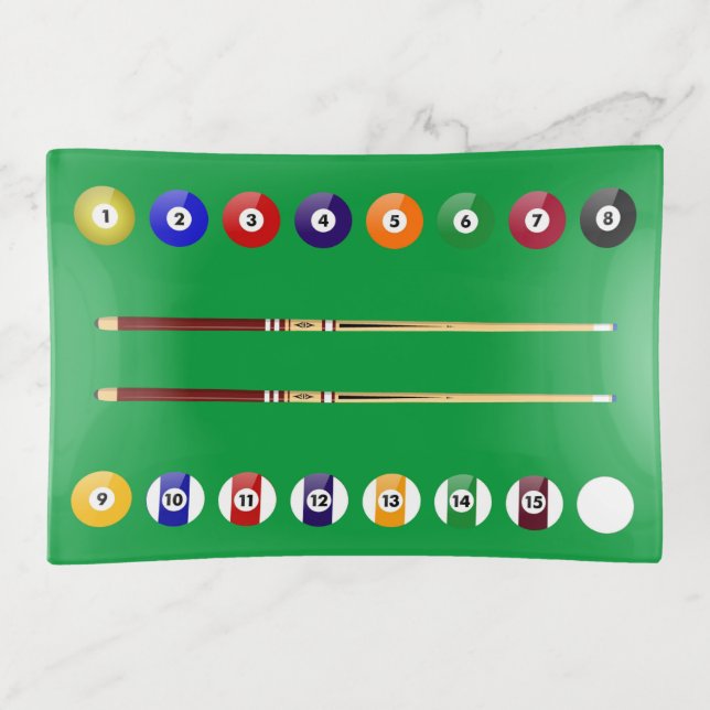 Pool Table and Balls Trinket Tray (Front)