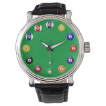 Pool Table And Balls Watch at Zazzle
