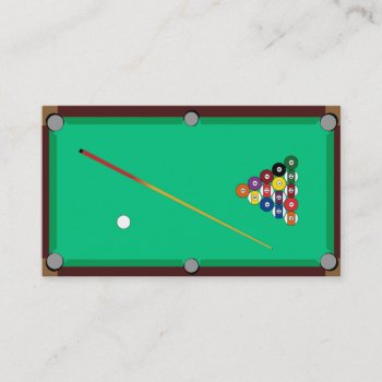 Pool Table Business Card by pixelholicBC at Zazzle