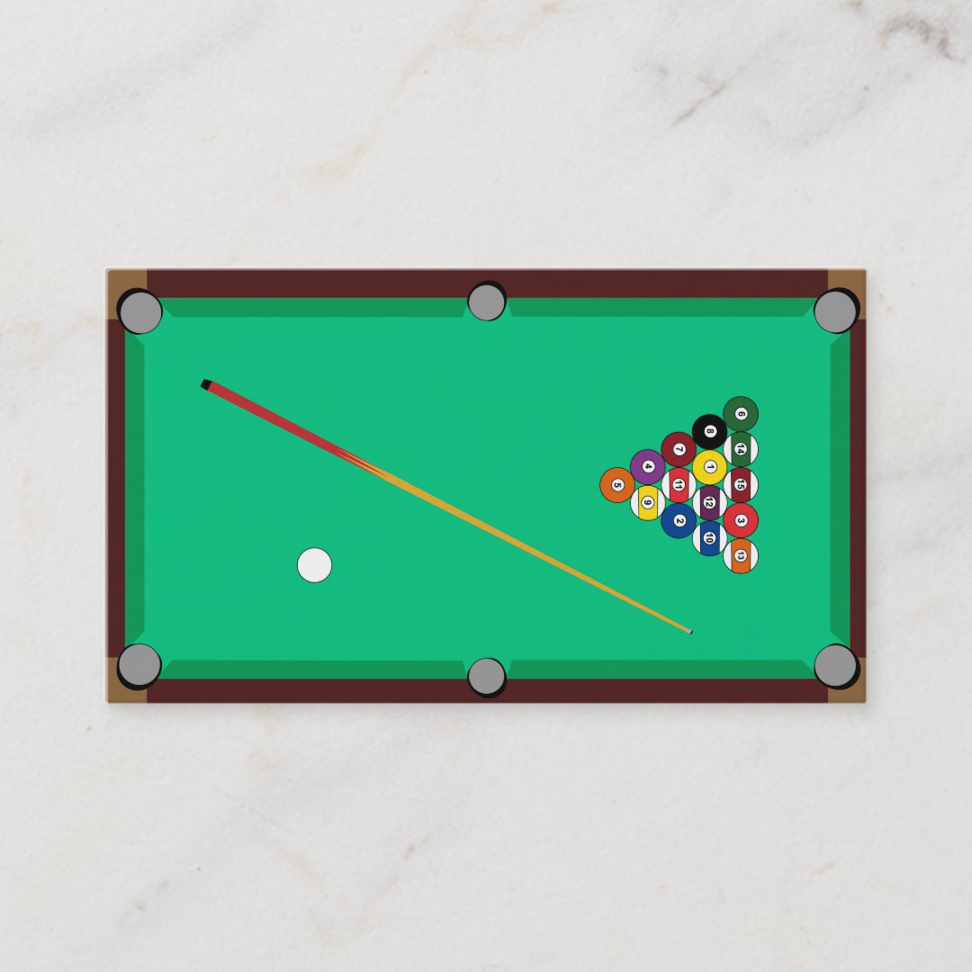 Pool Table Business Card Zazzle