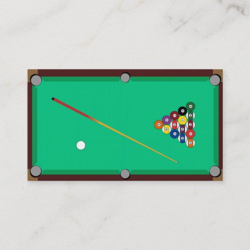 Customizable Pool Table Business Card Templates