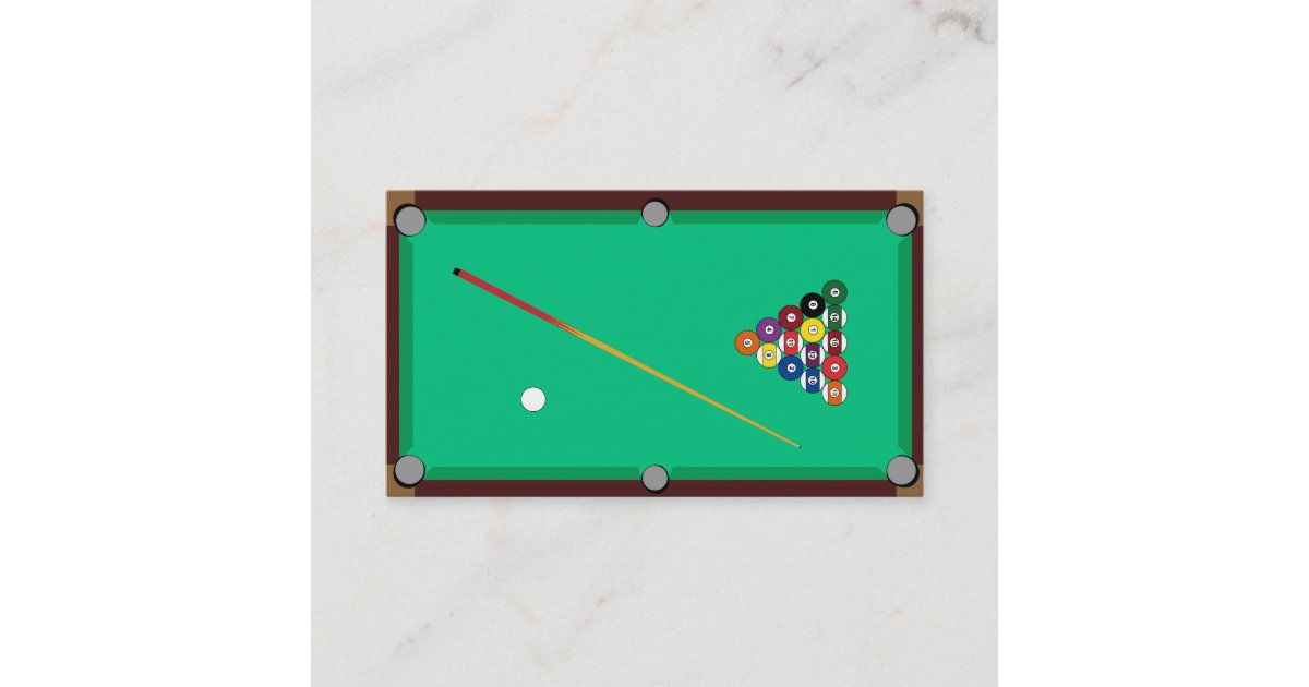 Pool Table Business Card Zazzle