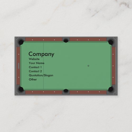 Pool Table Business Card Template