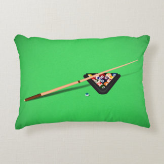 Pool Table Cue Stick and Balls Accent Pillow
