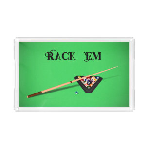 Pool Table Cue Stick and Balls Acrylic Tray