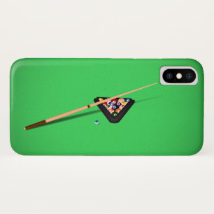 Pool Table Cue Stick and Balls iPhone X Case