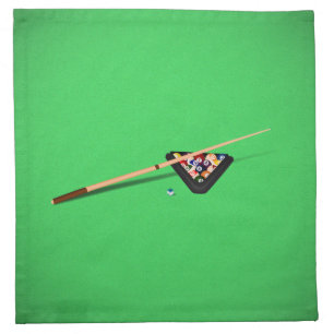 Pool Table Cue Stick and Balls Cloth Napkin