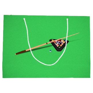 Pool Table Cue Stick and Balls Large Gift Bag