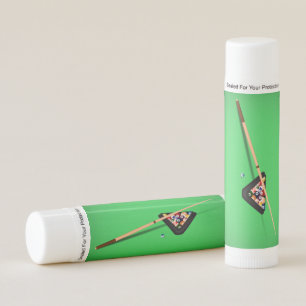 Pool Table Cue Stick and Balls Lip Balm