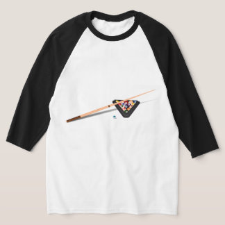 Pool Table Cue Stick and Balls Name on Back T-Shirt