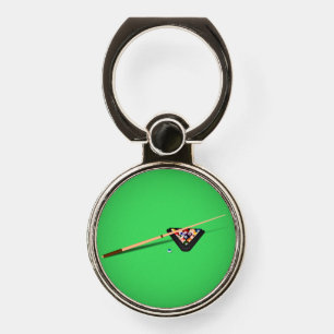 Pool Table Cue Stick and Balls Phone Ring Stand