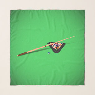 Pool Table Cue Stick and Balls Scarf