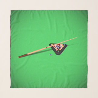 Pool Table Cue Stick and Balls Scarf