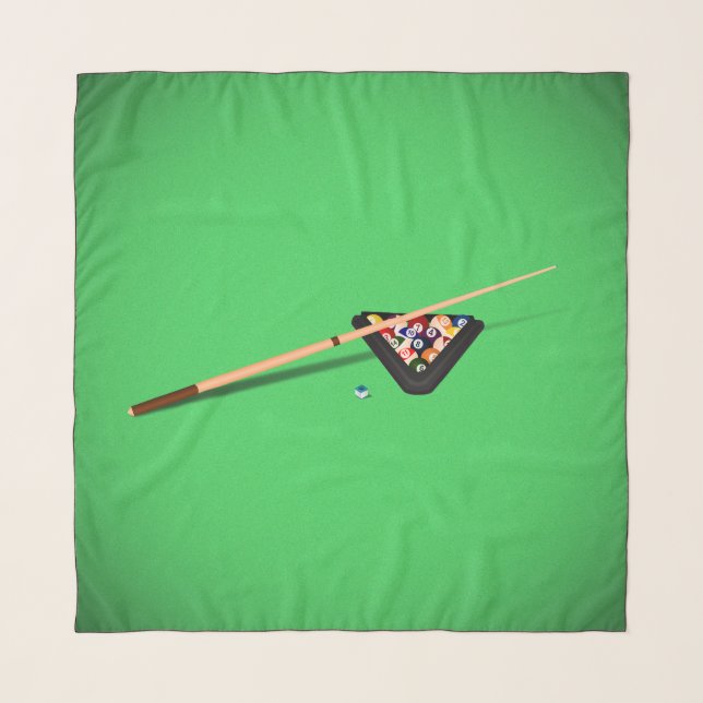 Pool Table Cue Stick and Balls Scarf (Front)