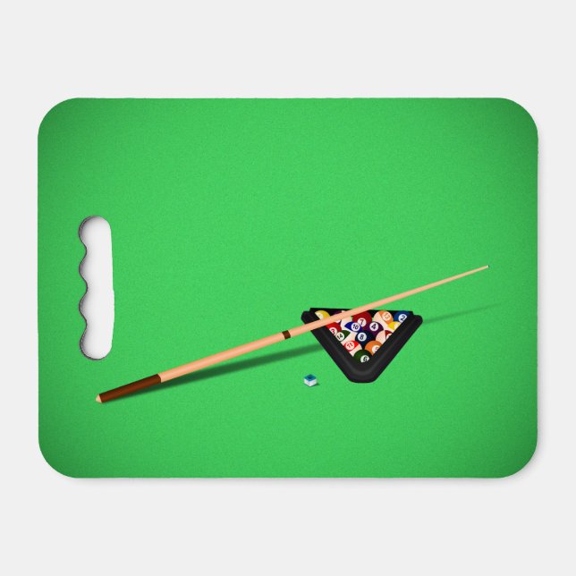 Pool Table Cue Stick and Balls Seat Cushion (Front Horizontal)
