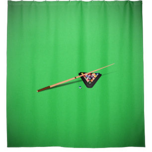 Pool Table Cue Stick and Balls Shower Curtain