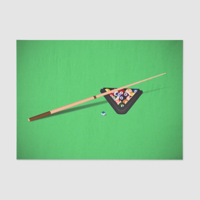 Pool Table Cue Stick and Balls Tissue Paper (Front)