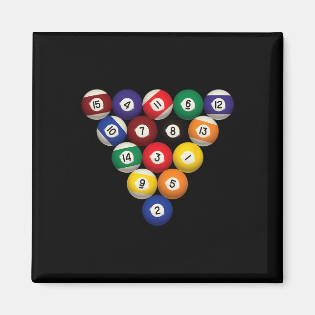 Pool Table Funny Pool Player Billiards Halloween C Magnet (Front)