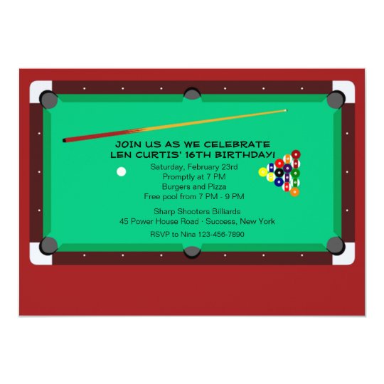 Pool Table Invitation | Zazzle.com