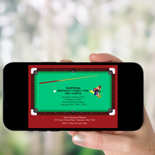 Pool Table Invitation (Front Digital)