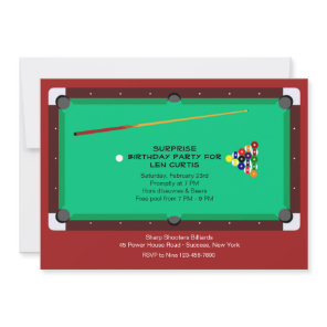 Pool Table Invitation