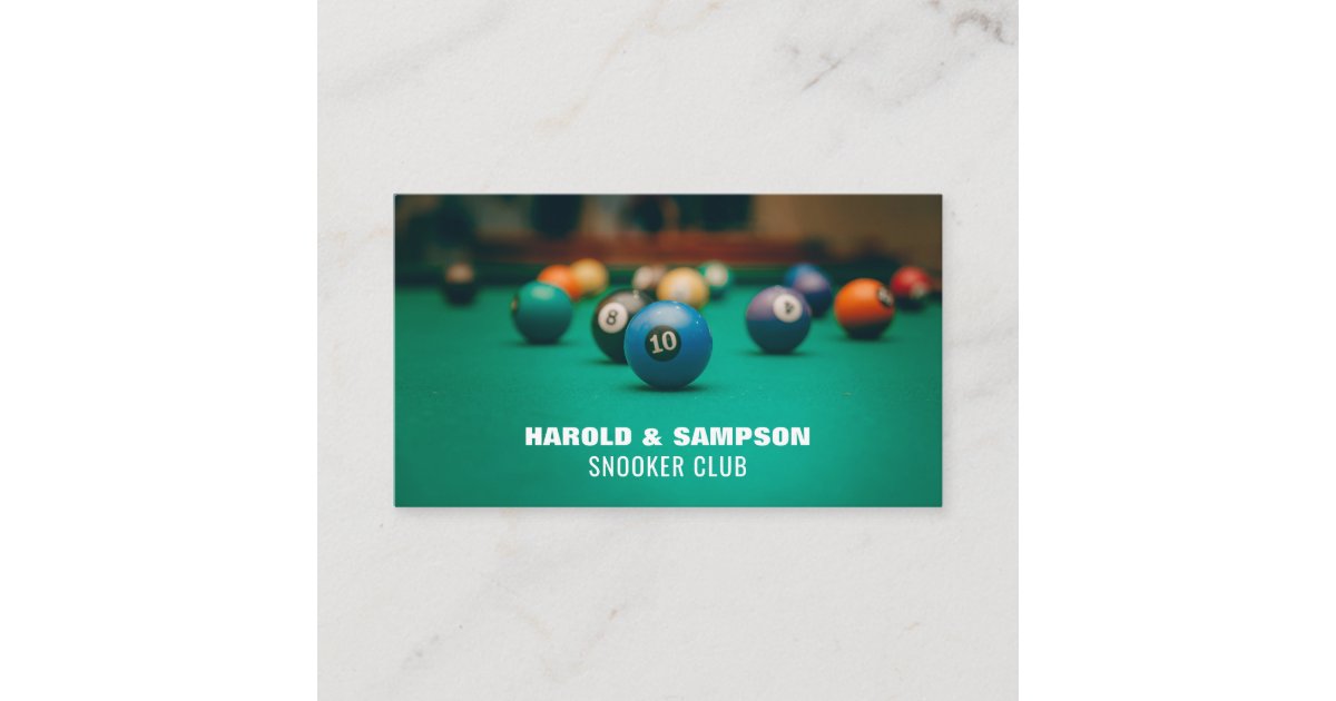 Pool Table, Pool & Snooker Business Card Zazzle