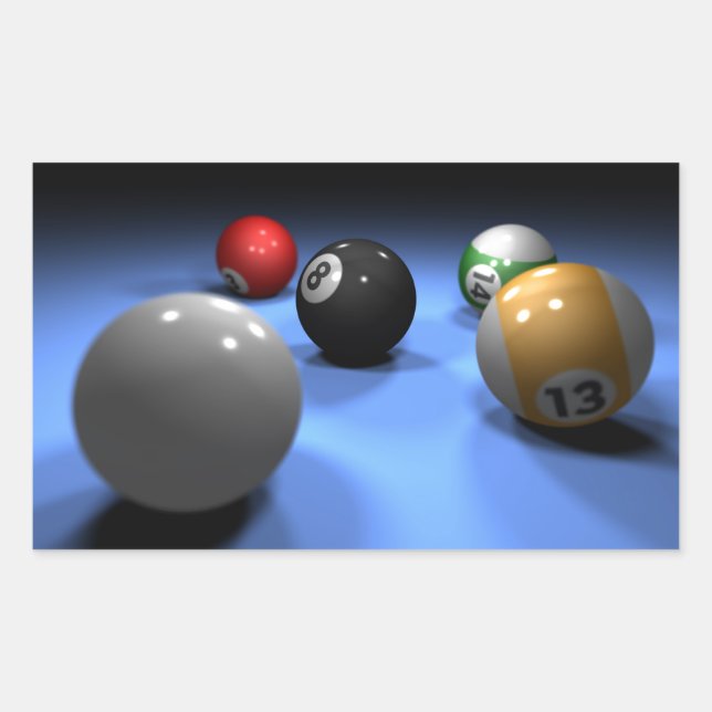 Pool Table Rectangular Sticker (Front)