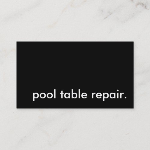 pool table repair business card