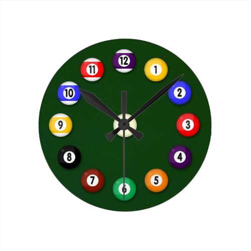 Pool Table - Round Clock