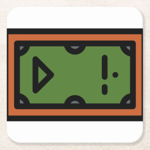 pool-table square paper coaster