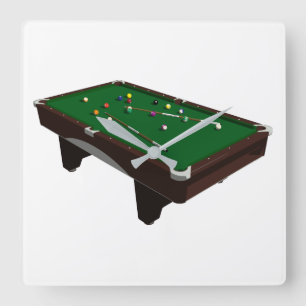 Pool Table Square Wall Clock