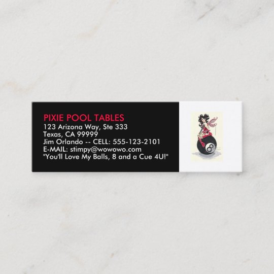 POOL TABLES & BILLIARDS BUSINESS CARD TEMPLATE