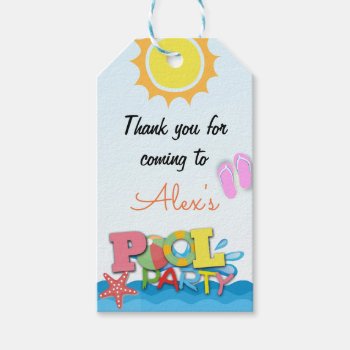 Pool Thank You Gift Tag by NellysPrint at Zazzle
