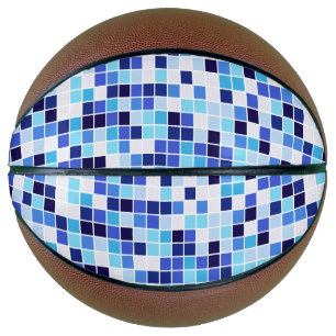 Pool Tiles, Blue Mosaic Tiles, Geometric Pattern Basketball