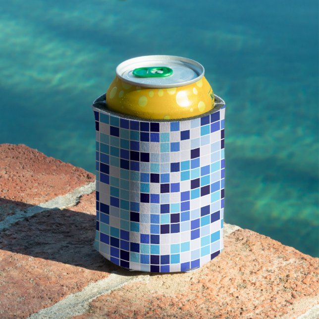 Pool Tiles, Blue Mosaic Tiles, Geometric Pattern Can Cooler (In Situ Pool)