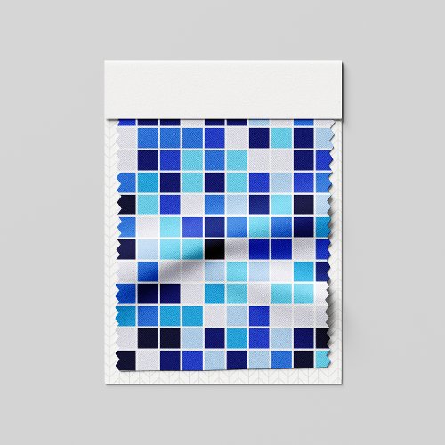 Pool Tiles Blue Mosaic Tiles Geometric Pattern Fabric