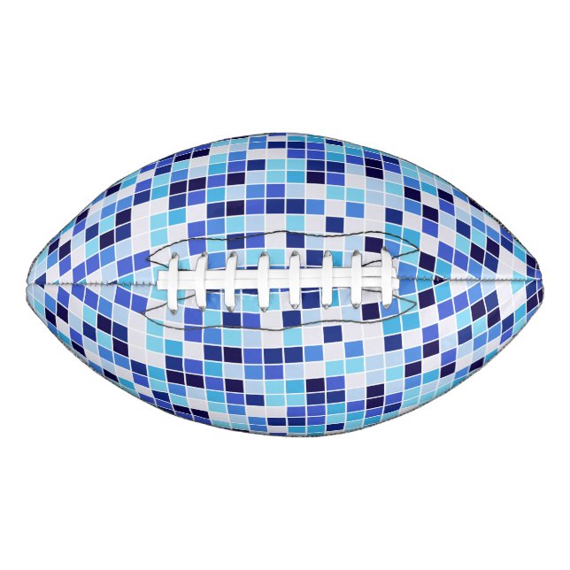 Pool Tiles, Blue Mosaic Tiles, Geometric Pattern Football (Front)