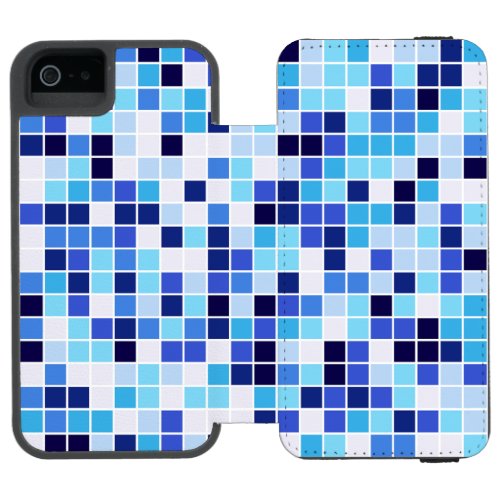 Pool Tiles Blue Mosaic Tiles Geometric Pattern iPhone SE55s Wallet Case