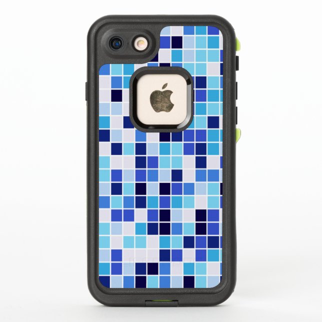Pool Tiles, Blue Mosaic Tiles, Geometric Pattern LifeProof iPhone Case (Back)