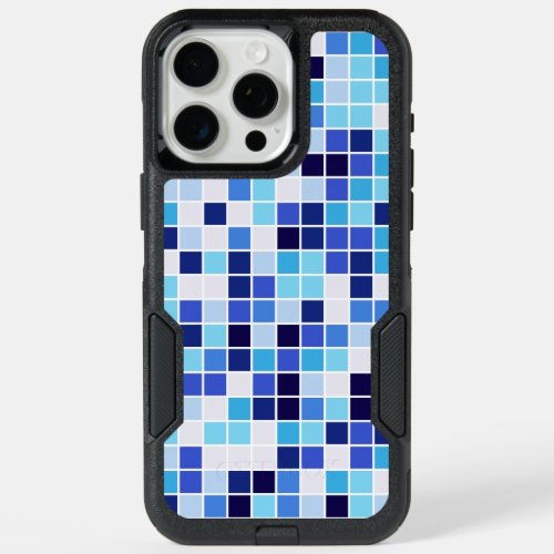 Pool Tiles Blue Mosaic Tiles Geometric Pattern iPhone 15 Pro Max Case