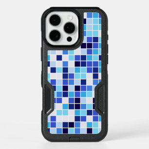 Pool Tiles, Blue Mosaic Tiles, Geometric Pattern iPhone 16 Pro Max Case