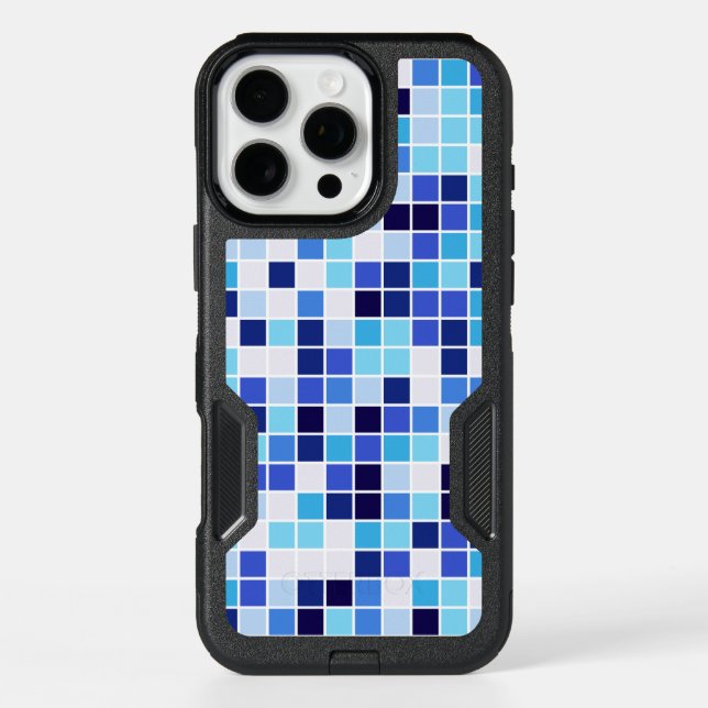 Pool Tiles, Blue Mosaic Tiles, Geometric Pattern Otterbox iPhone Case (Back)