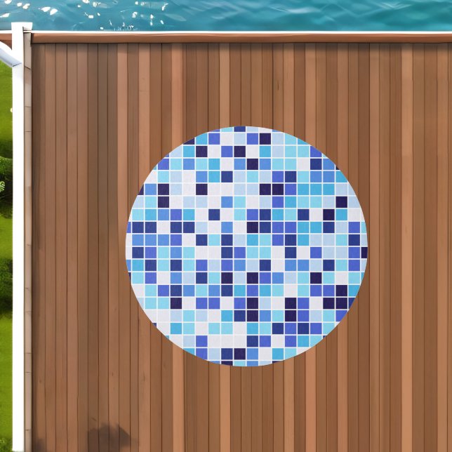 Pool Tiles, Blue Mosaic Tiles, Geometric Pattern Outdoor Rug (Insitu (Outdoor 1))