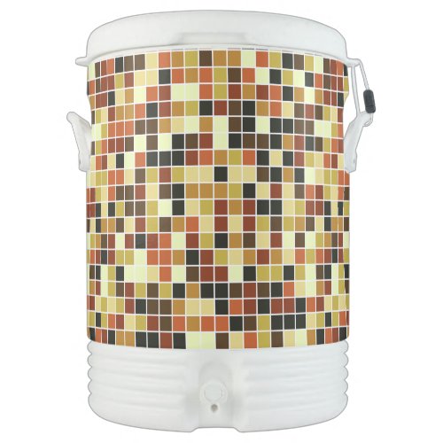 Pool Tiles Brown Mosaic Tiles Geometric Pattern Beverage Cooler