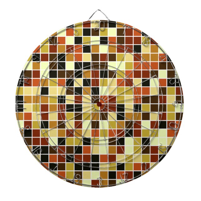 Pool Tiles, Brown Mosaic Tiles, Geometric Pattern Dart Board (Front)